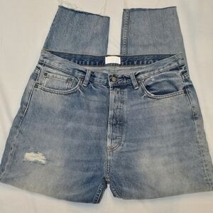 BOYISH By Her Billy Straight Denim Distressed Taxi Driver Button Fly, sz 32